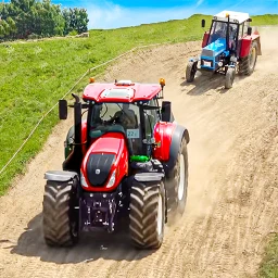 Ikon Tractor Trolley Driving Cargo